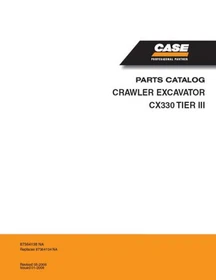 Case CX330 Tier 3 Crawler Excavator Parts Catalog Manual Exploded Diagrams Book