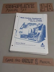 Original Arcade Manual: WELLS GARDNER 6100 XY 19" color vector monitor manual