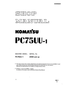Komatsu PC75UU-1 Hydraulic Excavator Service Manual