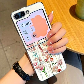 For Samsung Galaxy Z Flip7 FE Flip6 Flip5 Elegant Floral Leather Shockproof Case