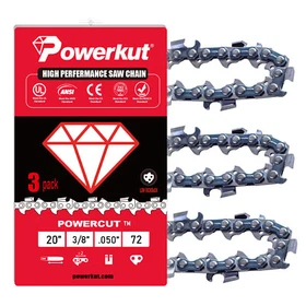 3-pack 20" Chainsaw Chain 3/8&rdquo; .050&rdquo; 72DL Fit Oregon E72 Stihl 33RS MS310 etc.