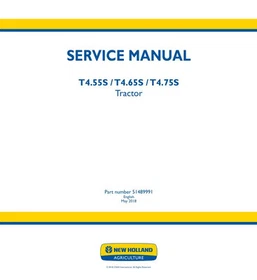 New Holland T4.55S, T4.65S, T4.75S Tractor Service Manual Repair Shop Book