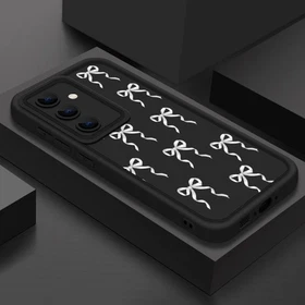 For Samsung S26 S25 FE Edge S24 Ultra S23 Plus A17 Silicone Bow Phone Case Cover