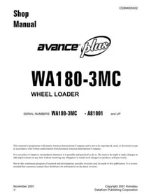 Komatsu WA180-3MC Avance Plus Wheel Loader Service Manual