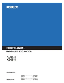 Kobelco K904-II, K904L-II, K905-II, K905LC-II Service, Parts & Operator's Manual