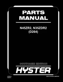 Hyster N45ZR2, N35ZDR2 D264 Forklift Parts Manual Catalog Exploded Diagram Book