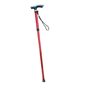 Aluminum Walking Stick Foldable Adjustable Lightweight Hiking Staff Anti Slip