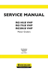New Holland RG140.B, RG170.B,RG200.B VHP Motor Grader Service Manual Repair Shop