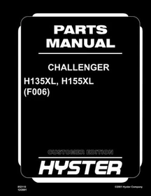 Hyster CHALLENGER H135-155XL 11/2013 Forklift Parts Manual Catalog Diagram Book