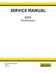 New Holland E37C Mini Excavator Service Manual Repair Shop Book