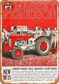 METAL SIGN - Massey-Ferguson MF 25 Tractors - Vintage Look Reproduction