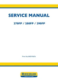 New Holland 270FP,280FP,290FP Self Propelled Forage Pickup Header Service Manual