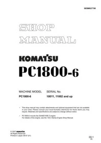 Komatsu PC1800-6 Hydraulic Excavator Service Manual