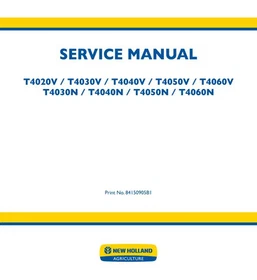 New Holland T4020V,T4030V,T4040V,T4050V,T4060V,T4030N---- Tractor Service Manual