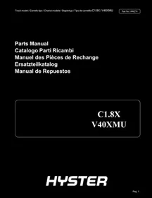 Hyster C1.8X V40XMU Forklift Parts Manual Catalog Exploded View Diagrams Book