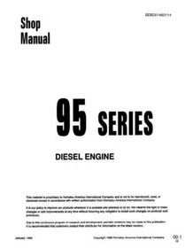 Komatsu 3D95S-W-1,4D95S1,S6D95L,SA6D95L,SAA6D95LE Diesel Engine Service Manual
