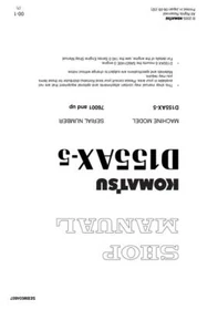 Komatsu D155AX-5 Crawler Bulldozer Service Manual