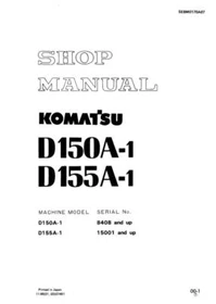 Komatsu D150A-1,D155A-1 Dozer Bulldozer Repair Shop Service Manual Workshop Book