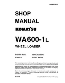Komatsu WA600-1L Wheel Loader Service Manual