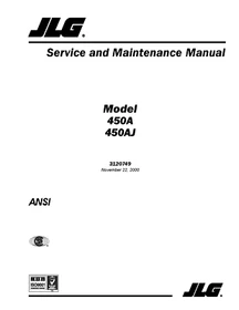 JLG Boom Lifts MANUALS OWNERS SERVICE PARTS Lists IPL Schematics Maintenance