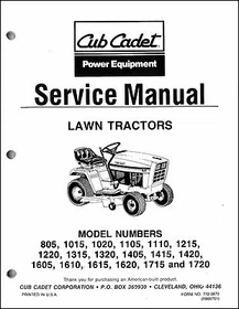 Cub Cadet International 71, Series 1000, 2000 Series operator and parts manual