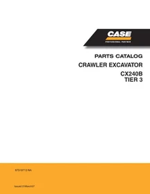 Case CX240B Tier 3 Crawler Excavator Parts Catalog Manual Exploded Diagrams Book