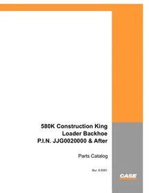 Case 580K Construction King (Phase 3) Loader Backhoe Parts Catalog Manual Book