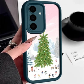 Case For Smausng S25 Edge S24 Ultra S23 A17 A55 Christmas Tree Shockproof Cover