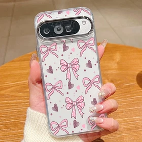 For Google Pixel 10 Pro XL 9 Pro 8 Pro 7 Pro Red Bow Pattern Phone Case Cover