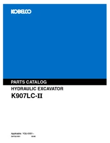 Kobelco K907C, K907LC Excavator Service, Parts & Operator's Manual