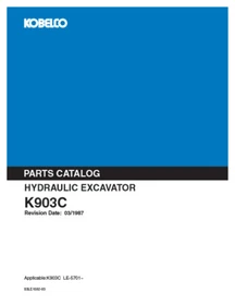 Kobelco K903C Excavator Service, Parts & Operator's Manual, Servicemans Handbook