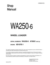 Komatsu WA250-6 Wheel Loader Service Manual
