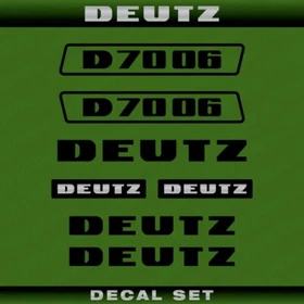 Aftermarket Tractor Decal Deutz D7006 (1974) Sticker Set- Black / White / Gold
