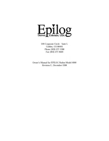 Epilog Laser Engraving Cutting Machines OWNERS MANUALS Instruction User Guides