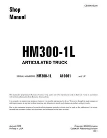 Komatsu HM300-1L Articulated Dump Truck Service Manual