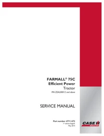 Case IH Farmall 75C EP Efficient Power Tractor Service Manual Repair Shop Book