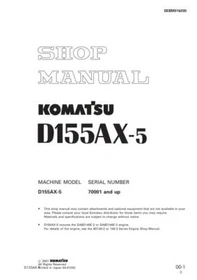 Komatsu D155AX-5 Bulldozer Repair Shop Service Manual Workshop Book