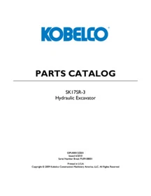 Kobelco SK17SR-3 Excavator Service Manual and Parts Catalog