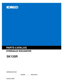 Kobelco SK013, SK015 Excavator & Yanmar Engine Service, Parts, Operator's Manual