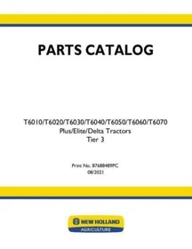 New Holland T6010,T6020,T6030,T6040,T6050,T6060,T6070 T3 Tractor Parts Catalog