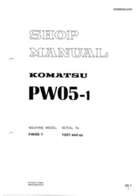Komatsu PW05-1 Hydraulic Excavator Repair Shop Service Manual Workshop Book