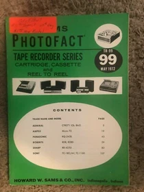 Sams Photofact Tape Recorder Service Manual  (TR-1 thru TR-100)