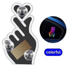 Heart Shape Neon Lighting Car Window Light Rechargeable Finger Car LED Light
