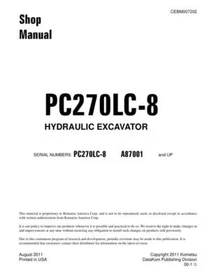 Komatsu PC270LC-8 Hydraulic Excavator Service Manual