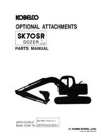 Kobelco SK70SR Excavator Service Manual, Parts Catalog & Operator's Manual