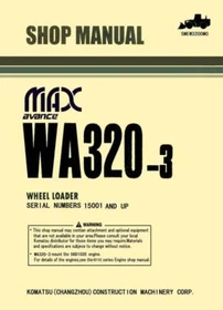 Komatsu Avance WA320-3 Max Loader Repair Shop Service Manual Workshop Book