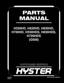 Hyster H550HD,H620HD,H650HD,H700HD,H550HDS,H650HDS,H700HDS Forklift Parts Manual