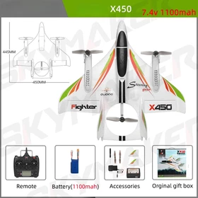 RC Airplane 2.4G 3D 6G 6CH Fixed Wing LED Vertical Aircraft RTF Planes