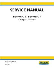 New Holland Boomer 30, 35 Compact Tractor Service Manual Repair Book - 84373326