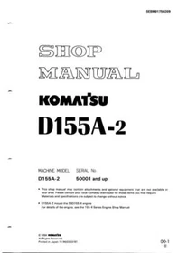 Komatsu D155A-2 Dozer Bulldozer Repair Shop Service Manual Workshop Book